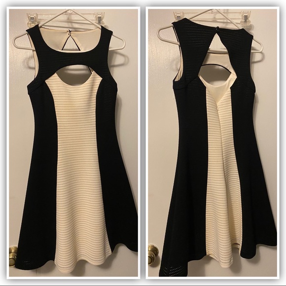 GUESS black and white a-line, cut out dress. - Picture 3 of 3